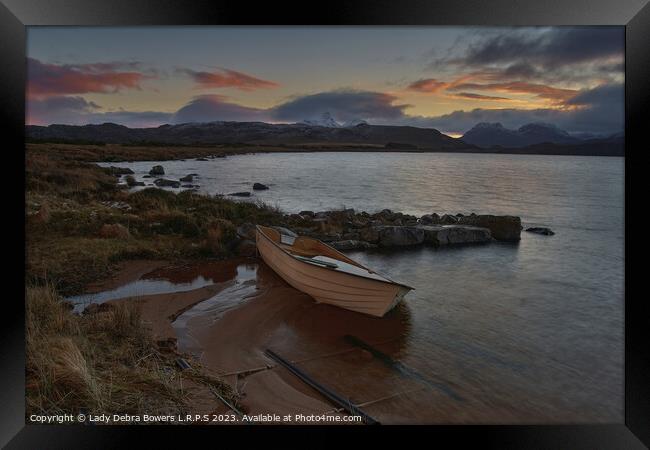 Sunrise at Loch Osgaig Framed Print by Lady Debra Bowers L.R.P.S