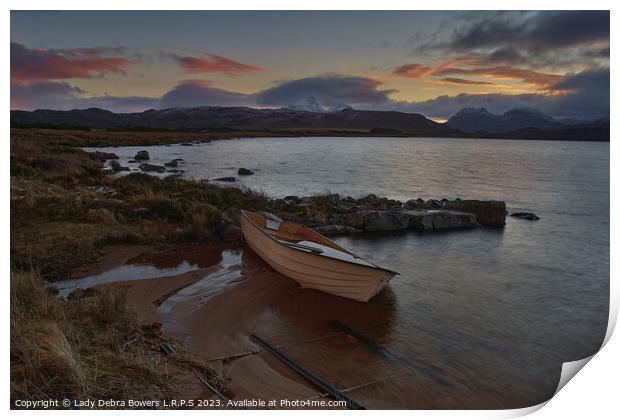 Sunrise at Loch Osgaig Print by Lady Debra Bowers L.R.P.S