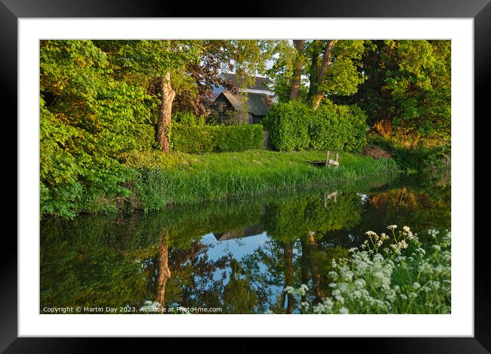 Golden Hour Reflections on River Bain Framed Mounted Print by Martin Day