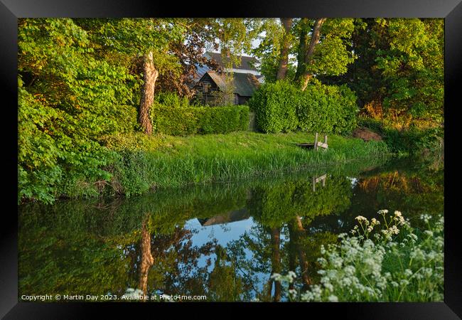Golden Hour Reflections on River Bain Framed Print by Martin Day