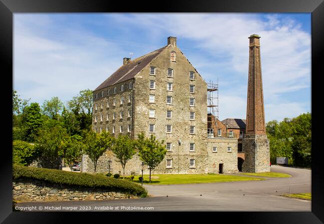 The historic Ballydugan flourmill and chimney stack Framed Print by Michael Harper