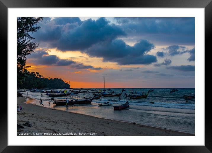 Sunset at Bang Tao Beach, Framed Mounted Print by Kevin Hellon
