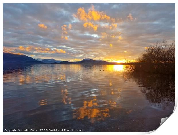 Lake Zug sunset Print by Martin Baroch