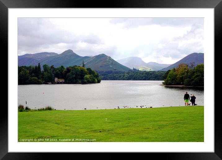 Catbells over Derwentwater Cumbria Framed Mounted Print by john hill