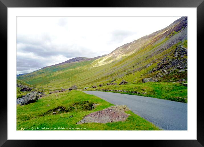 Honister pass, Lake district Cumbria Framed Mounted Print by john hill
