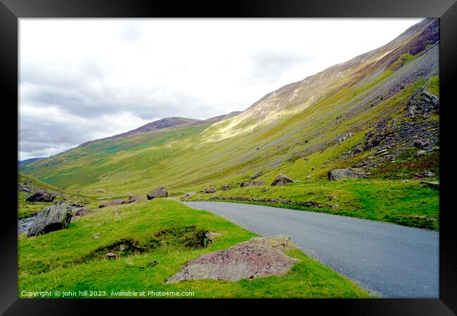 Honister pass, Lake district Cumbria Framed Print by john hill