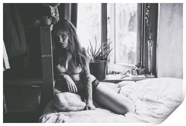Anna Quinn - Time Stands Still - Art Nude and Erotic Imagery 021 Print by Henry Clayton
