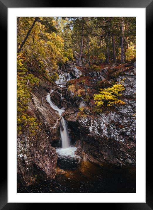 Autumn waterfall  Framed Mounted Print by Clive Ashton