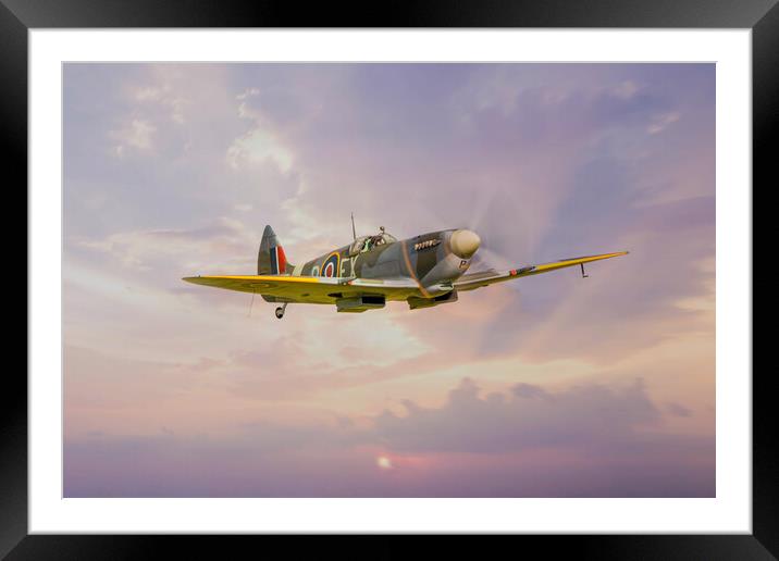 Spitfire MK IX TD314 Framed Mounted Print by J Biggadike