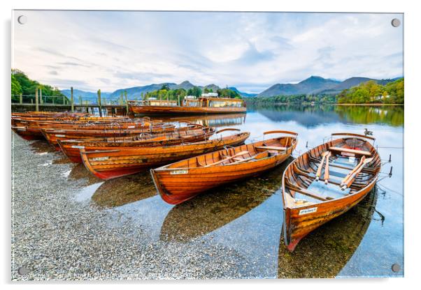 Early Morning Derwentwater Acrylic by Sarah Smith