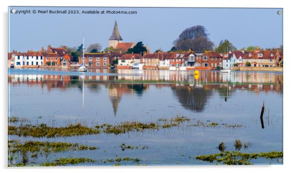 Bosham Reflected Chichester Harbour Sussex Pano Acrylic by Pearl Bucknall