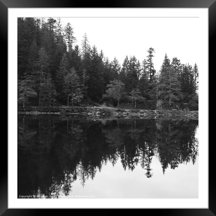 Lac des Corbeaux, Monochrome Refections Framed Mounted Print by Imladris 