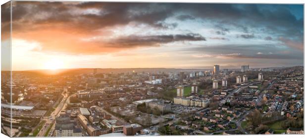 A Sheffield Sunrise Canvas Print by Apollo Aerial Photography