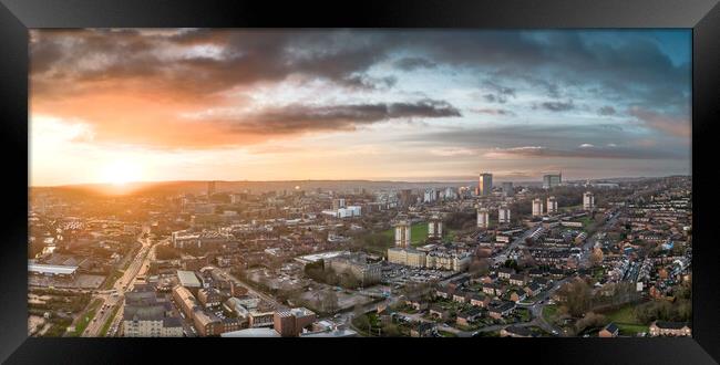 A Sheffield Sunrise Framed Print by Apollo Aerial Photography