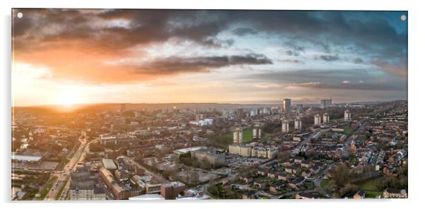 A Sheffield Sunrise Acrylic by Apollo Aerial Photography