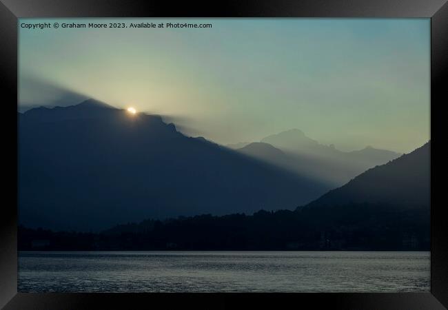 Lake Como sunrise Framed Print by Graham Moore