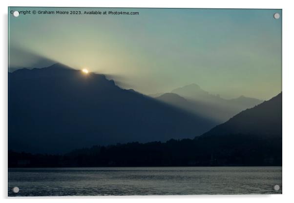 Lake Como sunrise Acrylic by Graham Moore