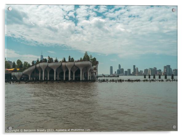 Little Island NYC & Hoboken  Acrylic by Benjamin Brewty