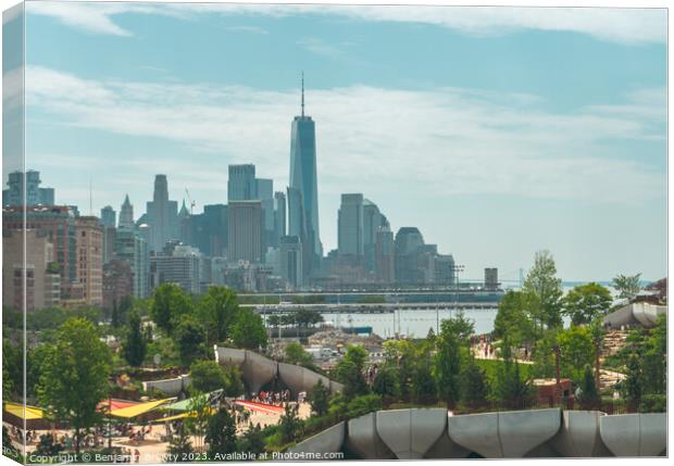 View From Pier 57 Rooftop Park Canvas Print by Benjamin Brewty