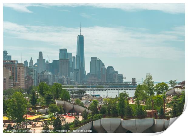 View From Pier 57 Rooftop Park Print by Benjamin Brewty