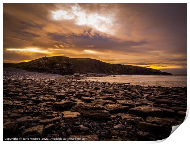 Clouds above Dunraven Bay  Print by Jane Metters