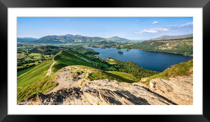 Views of Borrowdale and Derwent Water with Keswick Framed Mounted Print by Julian Carnell