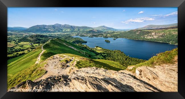 Views of Borrowdale and Derwent Water with Keswick Framed Print by Julian Carnell