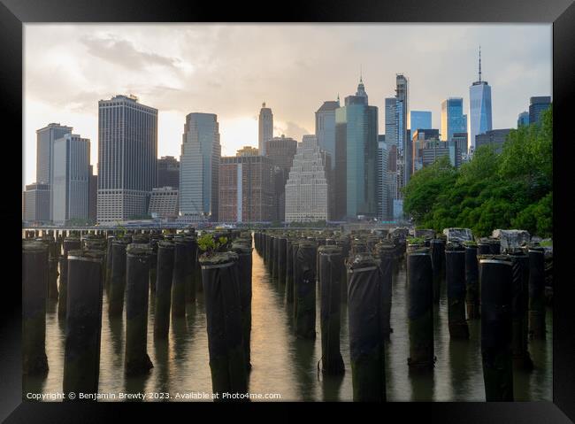 New York Skyline Framed Print by Benjamin Brewty