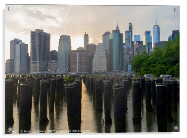 New York Skyline Acrylic by Benjamin Brewty
