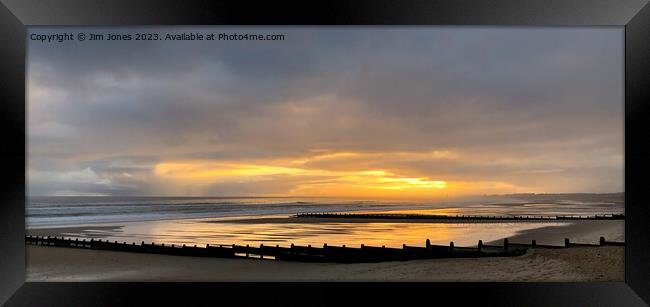 Misty Morning Sunrise - Panorama Framed Print by Jim Jones