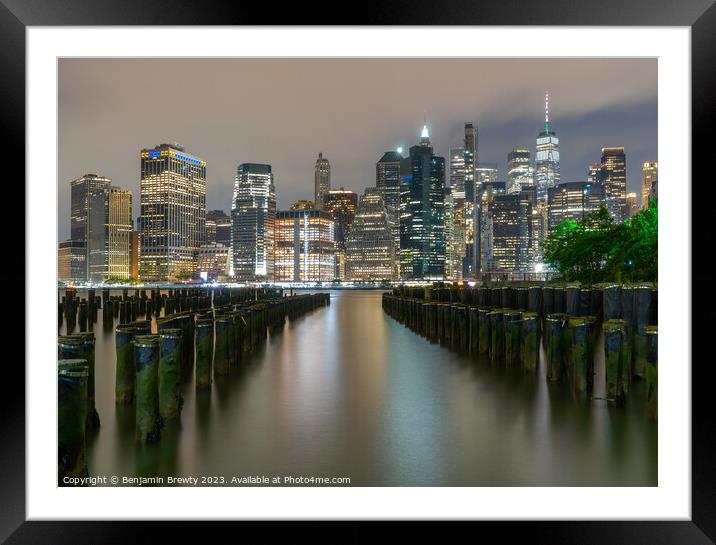 New York City Skyline  Framed Mounted Print by Benjamin Brewty