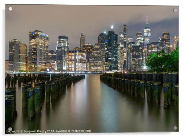 New York City Skyline  Acrylic by Benjamin Brewty