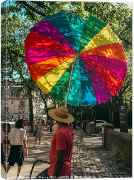 Colourful Umbrella Canvas Print by Benjamin Brewty