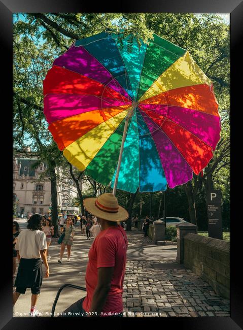 Colourful Umbrella Framed Print by Benjamin Brewty