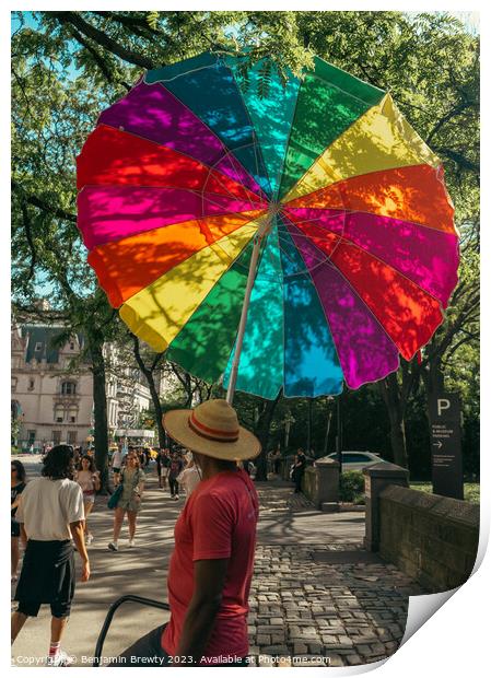 Colourful Umbrella Print by Benjamin Brewty