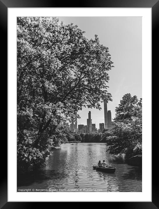 Black & White Central Park  Framed Mounted Print by Benjamin Brewty