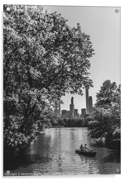 Black & White Central Park  Acrylic by Benjamin Brewty