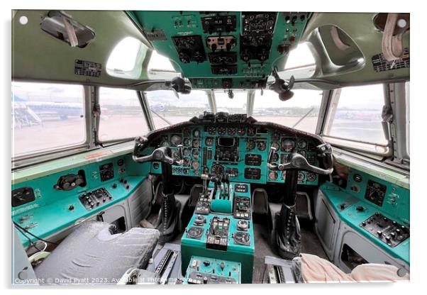 Tupolev TU-154 Cockpit      Acrylic by David Pyatt