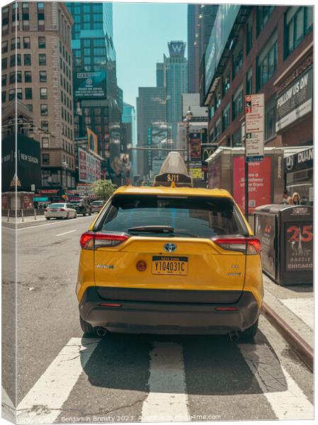 New York Yellow Taxi Canvas Print by Benjamin Brewty