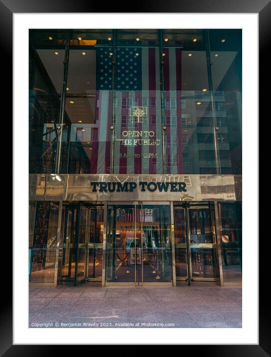 Trump Tower Framed Mounted Print by Benjamin Brewty