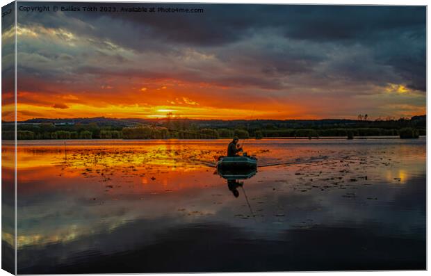 sundown on a fishing lake Canvas Print by Balázs Tóth