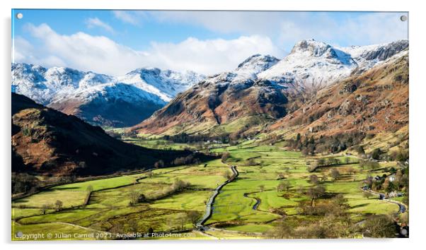 Winter Lake District Acrylic by Julian Carnell