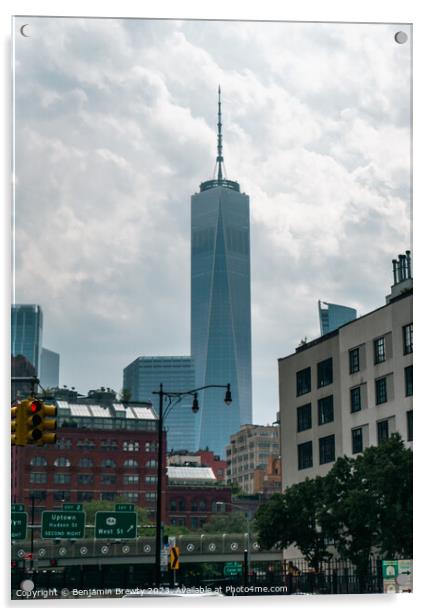 One World Trade Centre Street Shot Acrylic by Benjamin Brewty