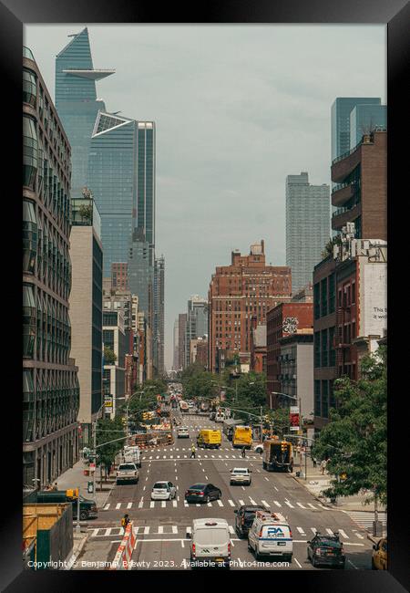 NYC Street Framed Print by Benjamin Brewty
