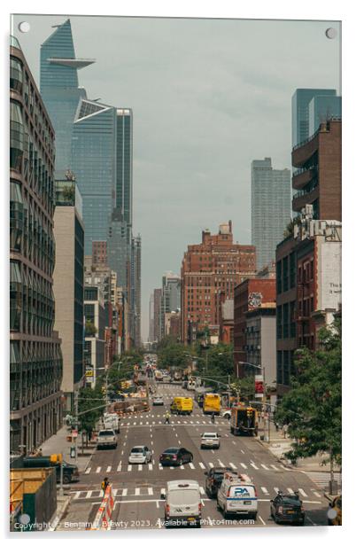NYC Street Acrylic by Benjamin Brewty