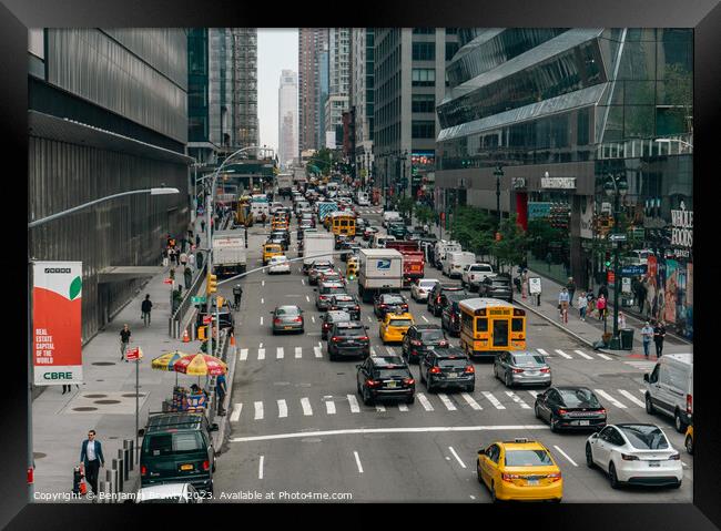 New York Traffic Framed Print by Benjamin Brewty