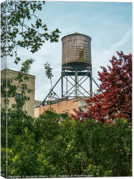 Water Tower Canvas Print by Benjamin Brewty