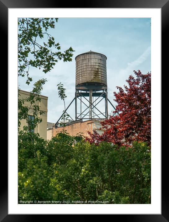 Water Tower Framed Mounted Print by Benjamin Brewty