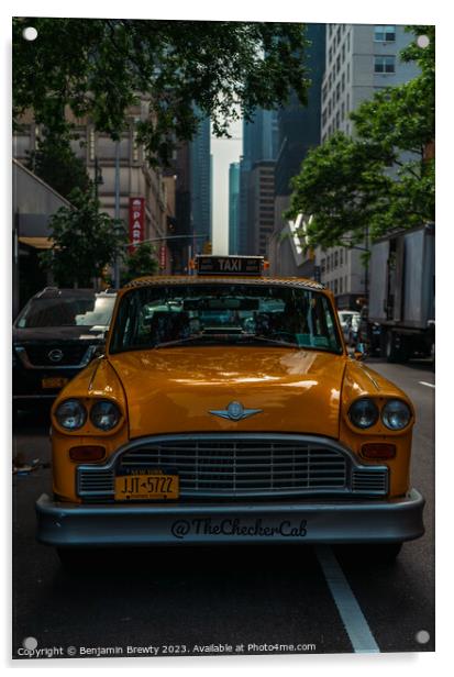 New York Yellow Taxi  Acrylic by Benjamin Brewty