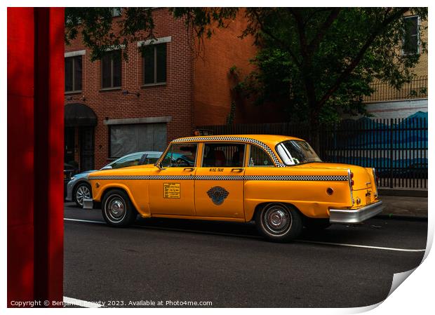 New York City Taxi Print by Benjamin Brewty